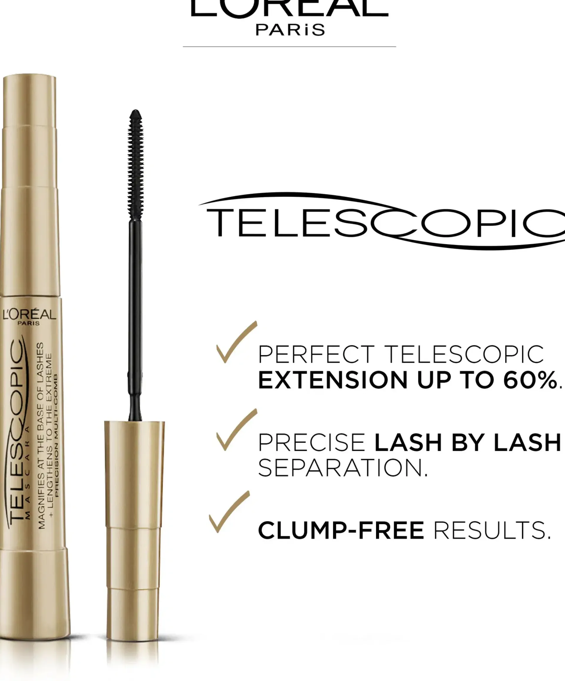 L'Oréal Paris Silmämeikit<Telescopic Maskara Black/Noir ultrapidentävä ripsiväri 8ml
