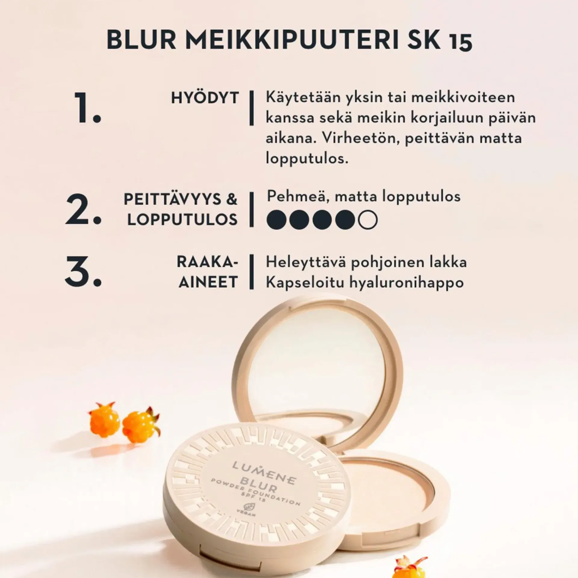 Lumene Kasvomeikit<Blur SK15 meikkipuuteri 10 g