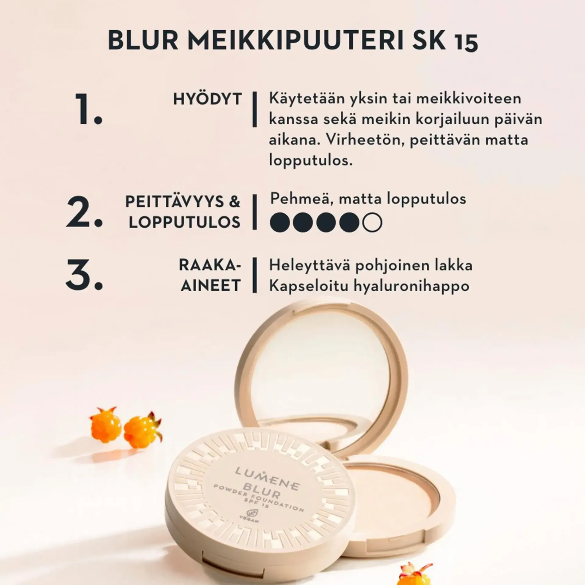 Lumene Kasvomeikit<Blur SK15 meikkipuuteri 10 g