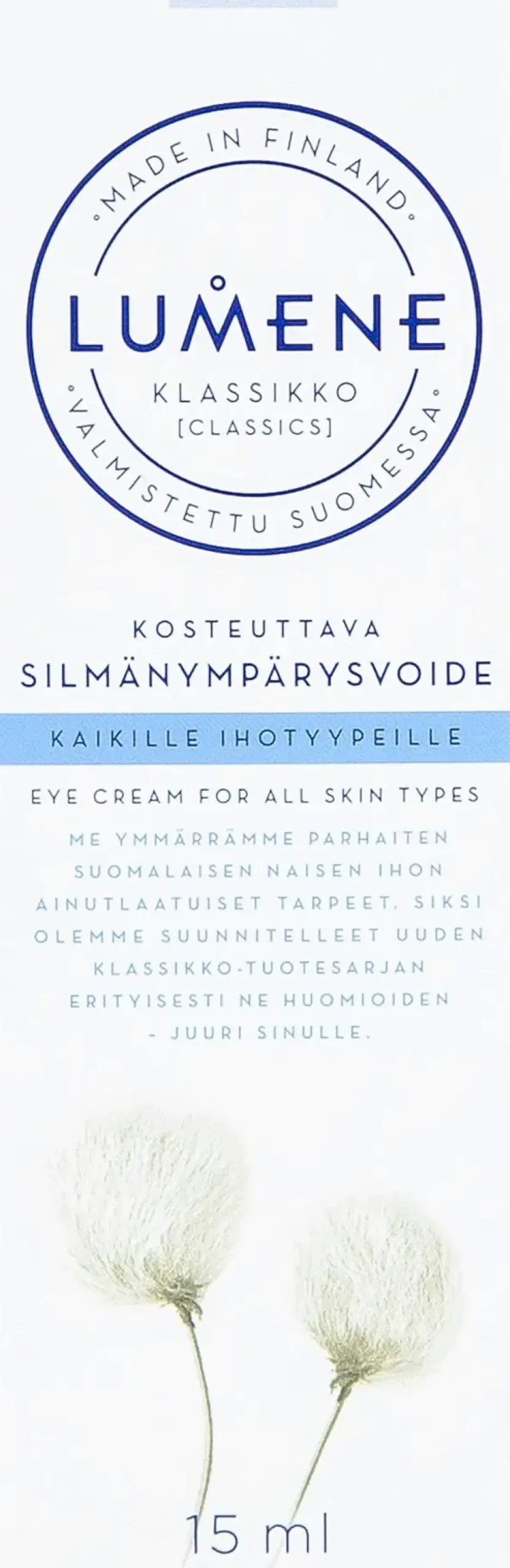 Lumene Kasvojenhoito<KLASSIKKO Kosteuttava silmänympärysvoide 15ml