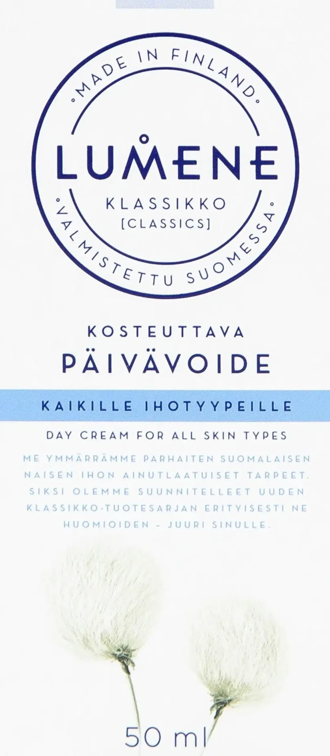 Lumene Kasvojenhoito<KLASSIKKO Kosteuttava päivävoide kaikille ihotyypeille 50ml