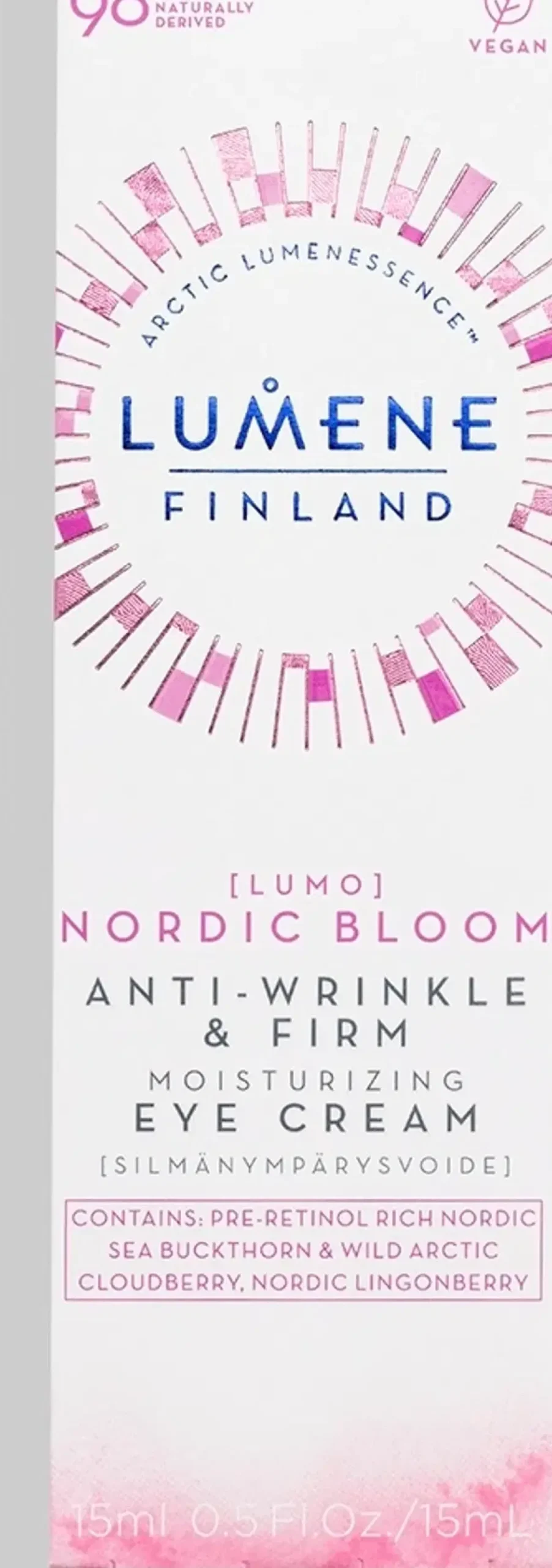 Lumene Kasvojenhoito<LUMO Silottava & kiinteyttävä silmänympärysvoide 15 ml