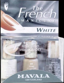 Mavala Kynsimeikit Ja Kynsienhoito<3x5ml Franch Manicure Kit White ranskalainen manikyyri valkoinen + tarrat