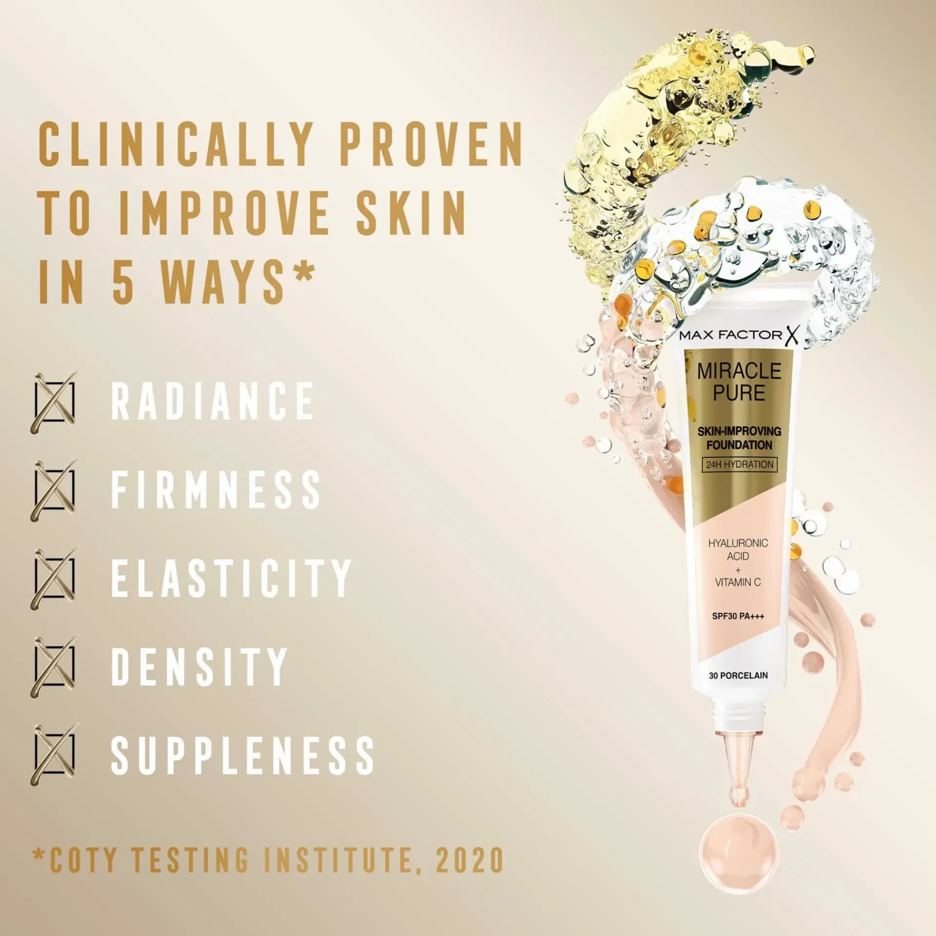 Max Factor Kasvomeikit<Miracle Pure Foundation 40 Light Ivory 30 ml
