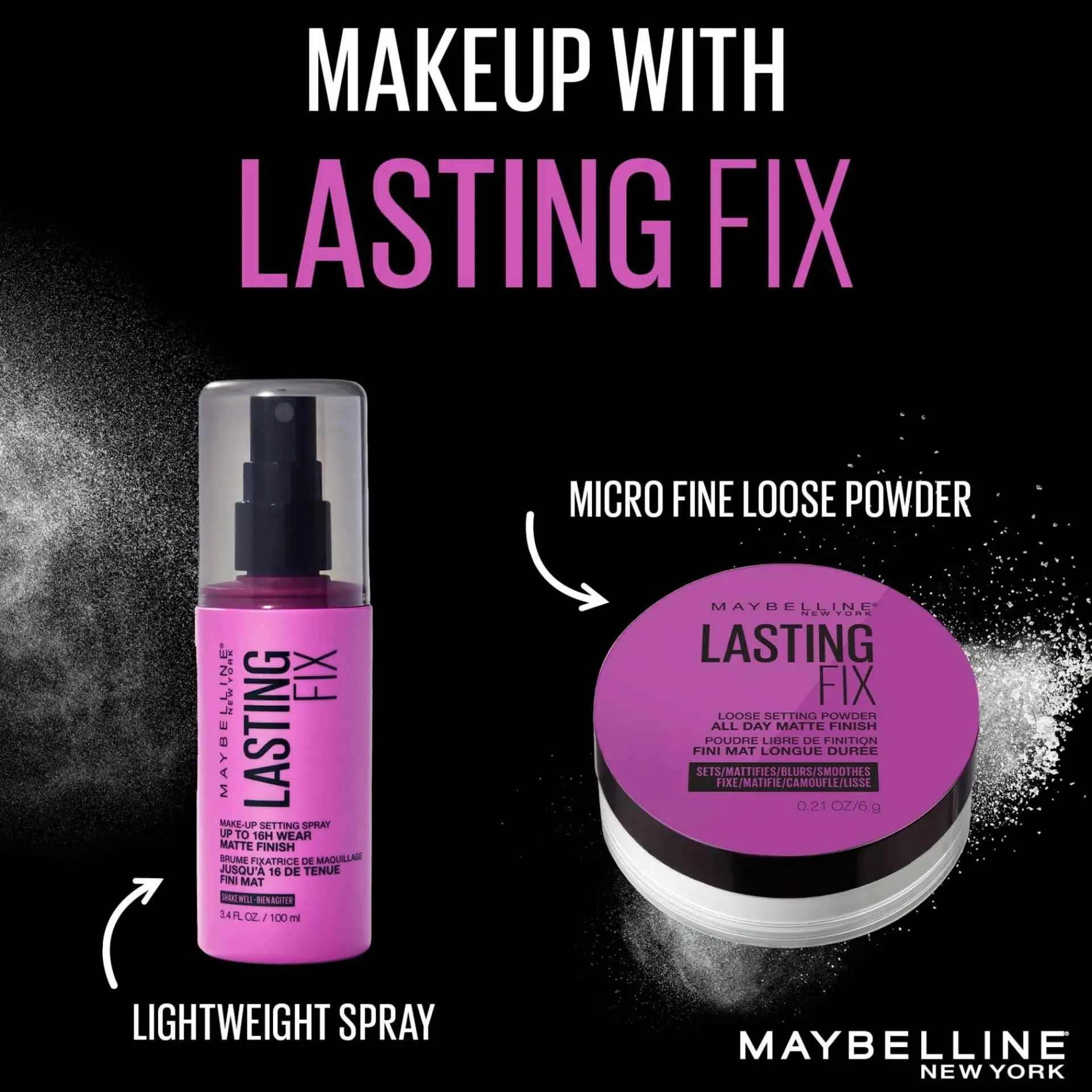 Maybelline Kasvomeikit<New York Face Studio Setting Spray 100 Lasting Fix -meikinkiinnityssuihke 100ml