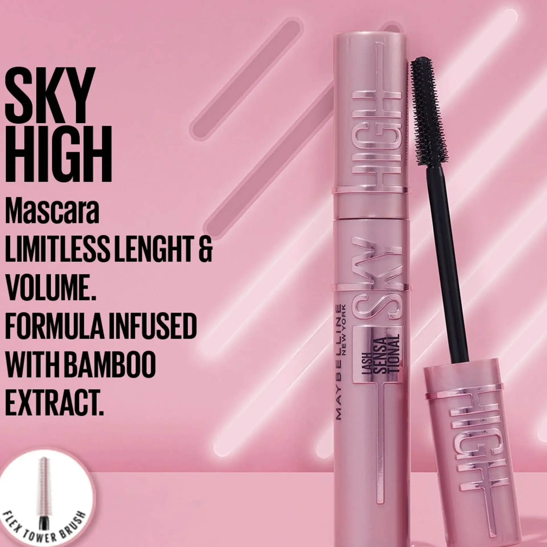 Maybelline Silmämeikit<New York Lash Sensational Sky High Black -maskara 7,5ml
