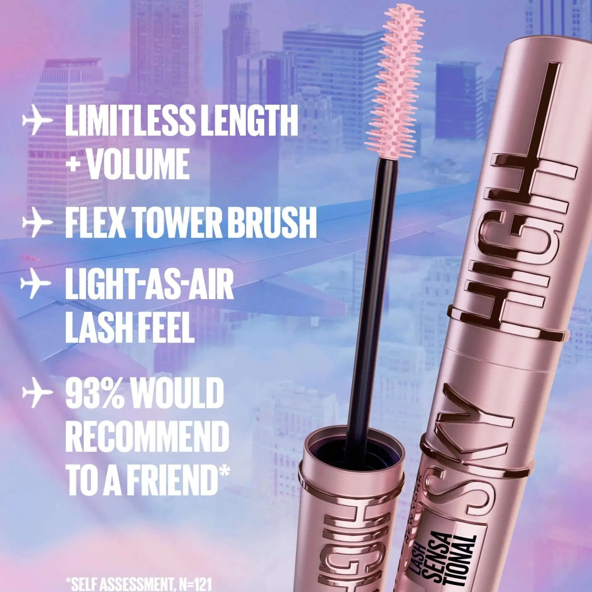 Maybelline Silmämeikit<New York Lash Sensational Sky High Pink Air maskara 7,2ml