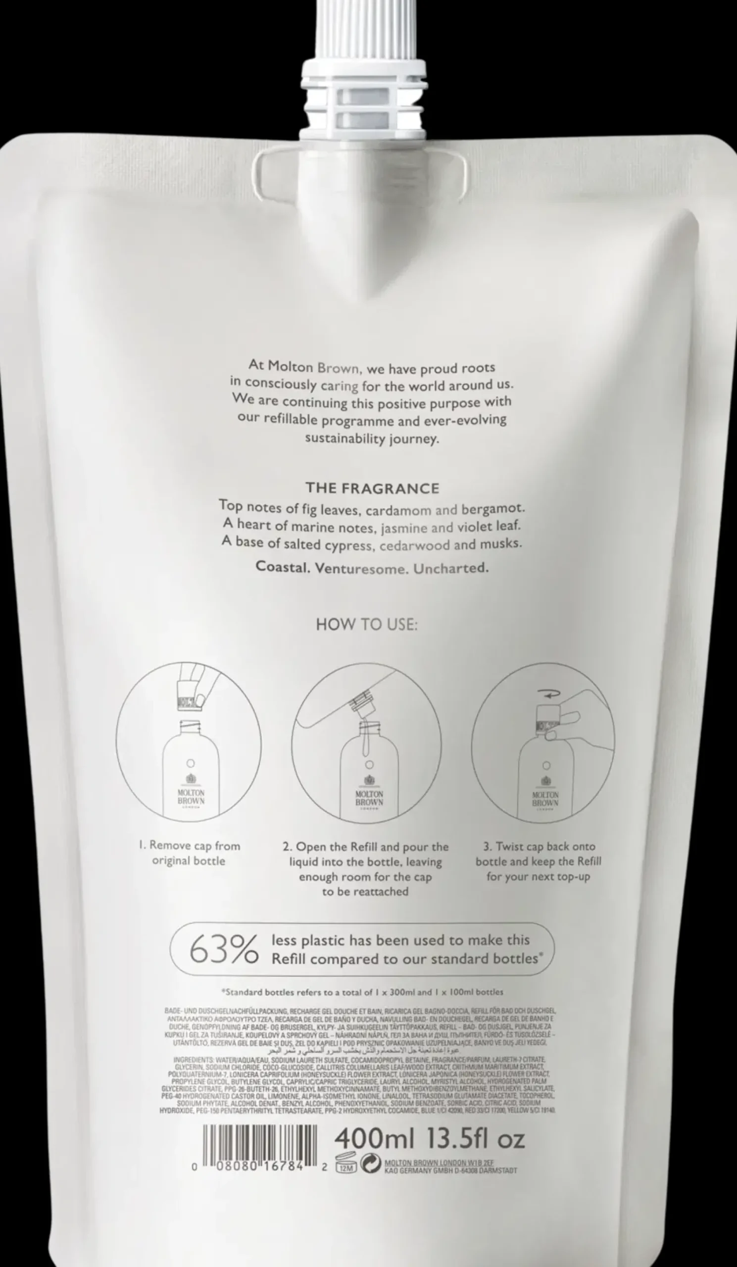 Molton Brown Vartalonhoito<Coastal Cypress & Sea Fennel Bath & Shower Gel Refill suihkugeelin täyttöpakkaus 400 ml