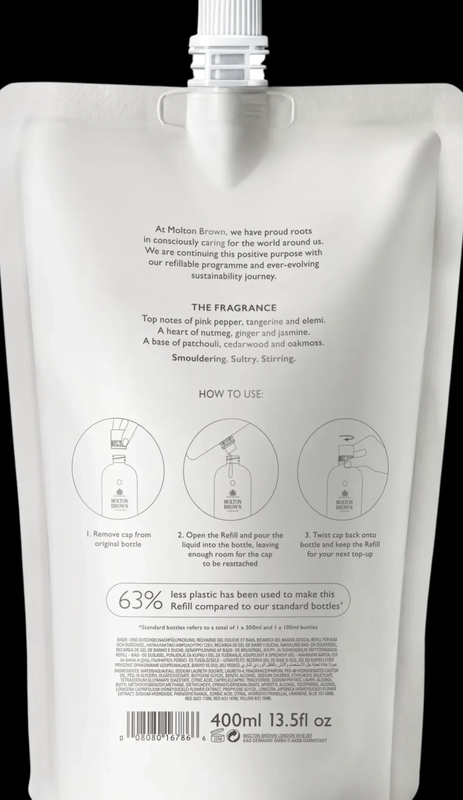 Molton Brown Vartalonhoito<Fiery Pink Pepper Bath & Shower Gel Refill suihkugeelin täyttöpakkaus 400 ml