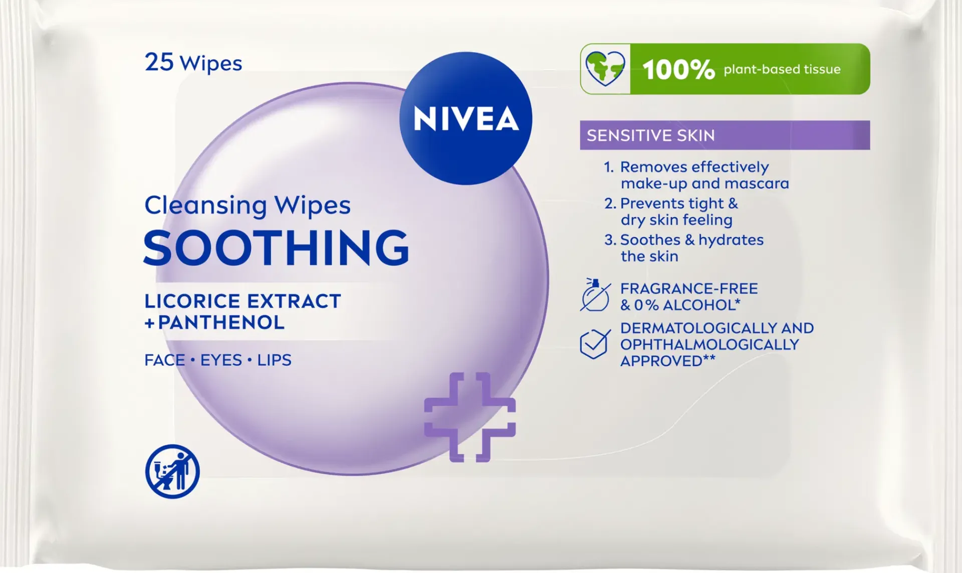 NIVEA Kasvojenhoito<25kpl Daily Essentials Sensitive Cleansing Wipes -puhdistusliinat