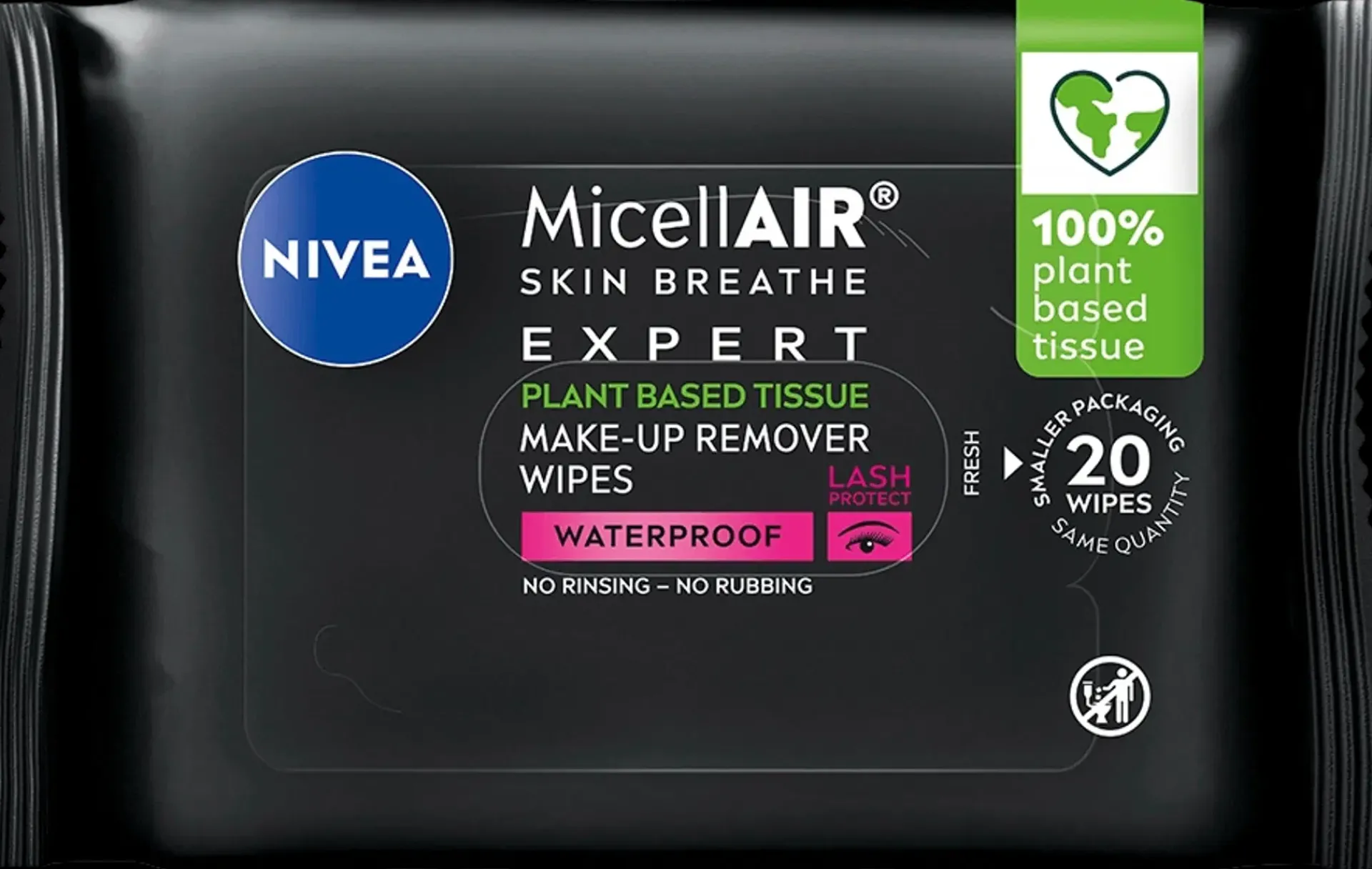 NIVEA Kasvojenhoito<20kpl MicellAIR Expert Waterproof Make-up Removing Wipes -meikinpuhdistusliinat