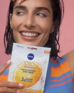NIVEA Ihonhoidon Tehoaineet|Kasvojenhoito<1kpl Q10 Anti-Wrinkle Energy Sheet Mask -kasvonaamio