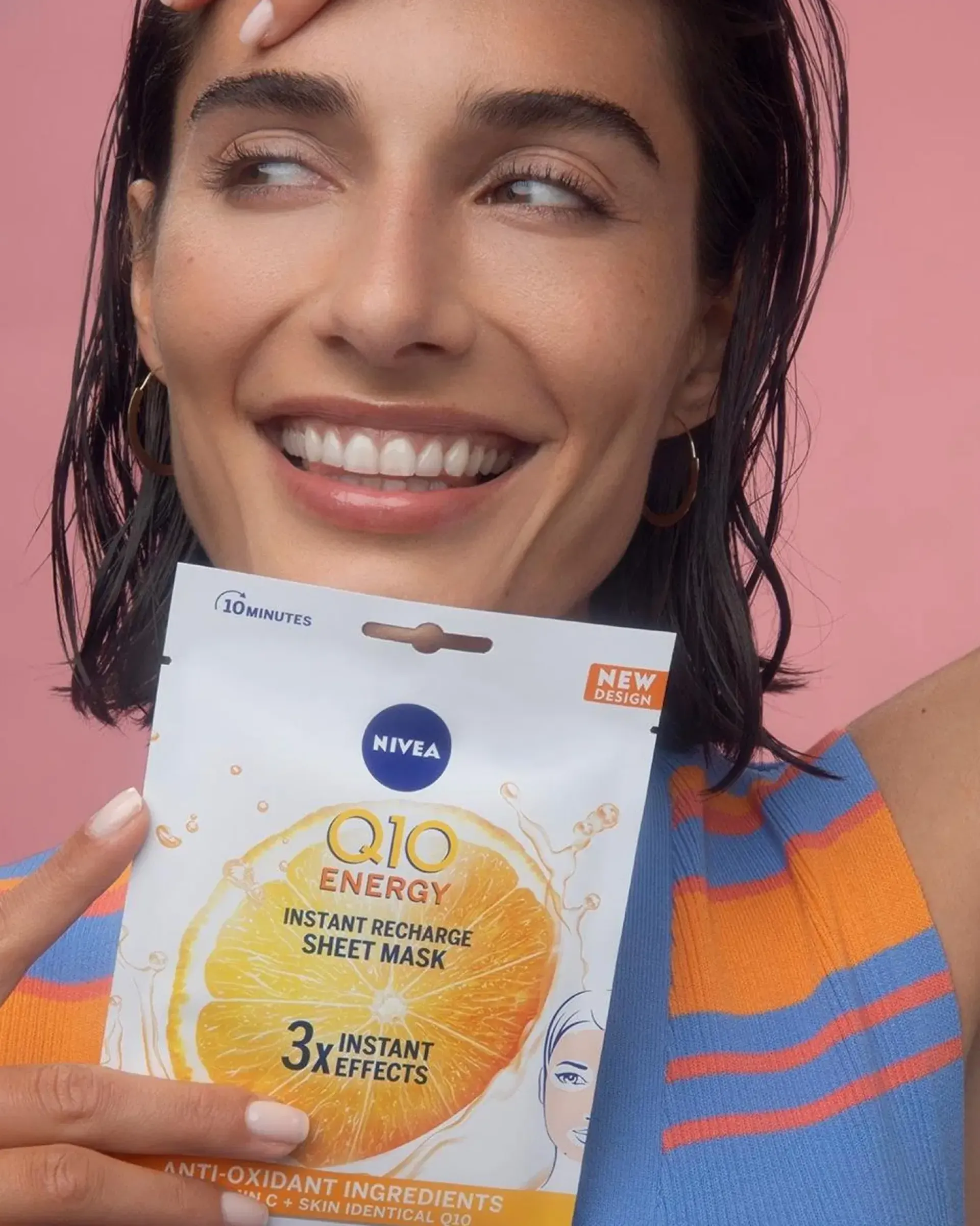 NIVEA Ihonhoidon Tehoaineet|Kasvojenhoito<1kpl Q10 Anti-Wrinkle Energy Sheet Mask -kasvonaamio