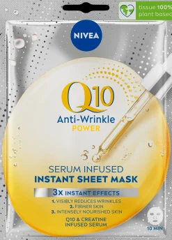 NIVEA Kasvojenhoito<1kpl Q10 Anti-Wrinkle Power Serum Infused Sheet Mask -kasvonaamio