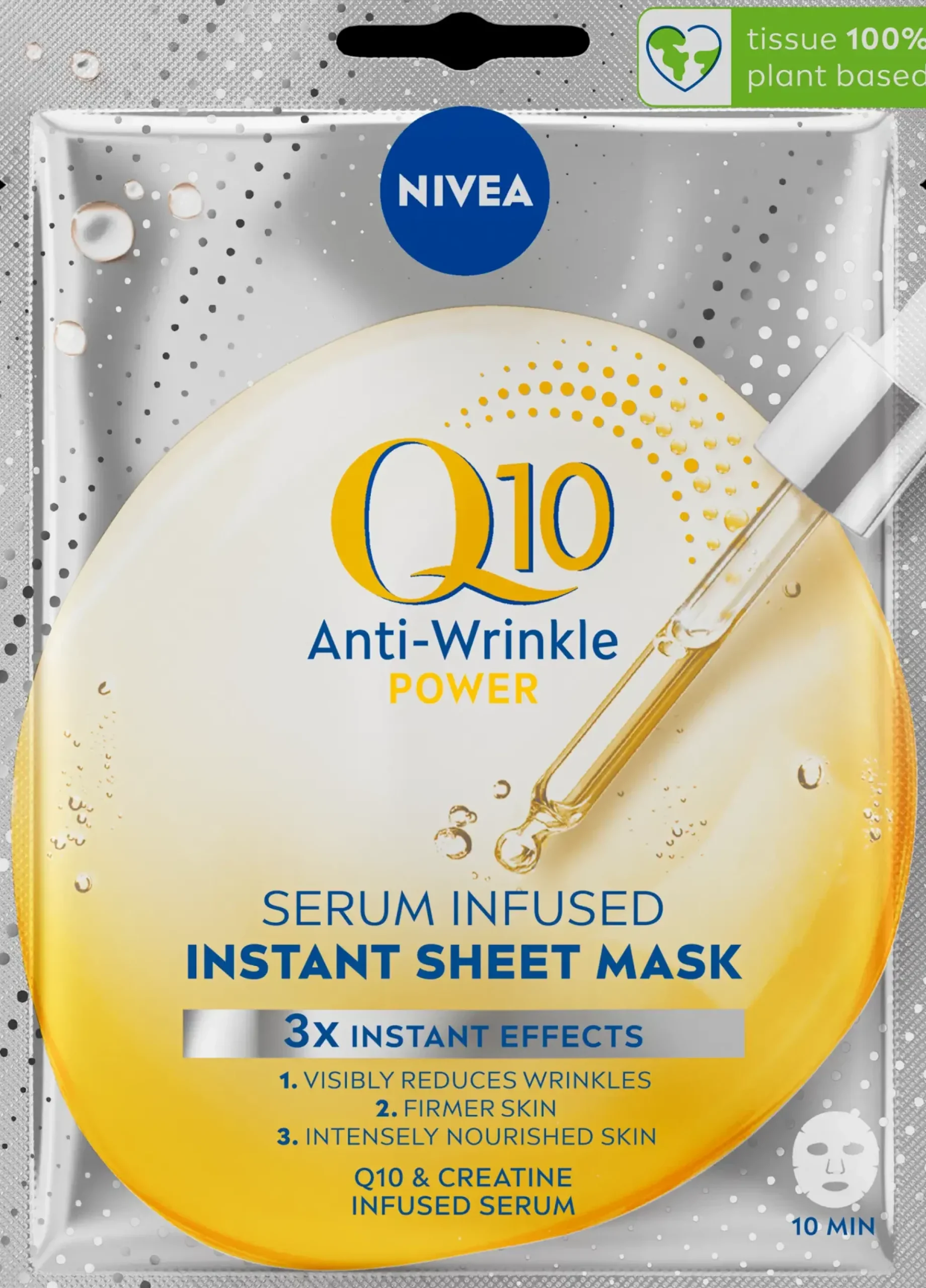 NIVEA Kasvojenhoito<1kpl Q10 Anti-Wrinkle Power Serum Infused Sheet Mask -kasvonaamio