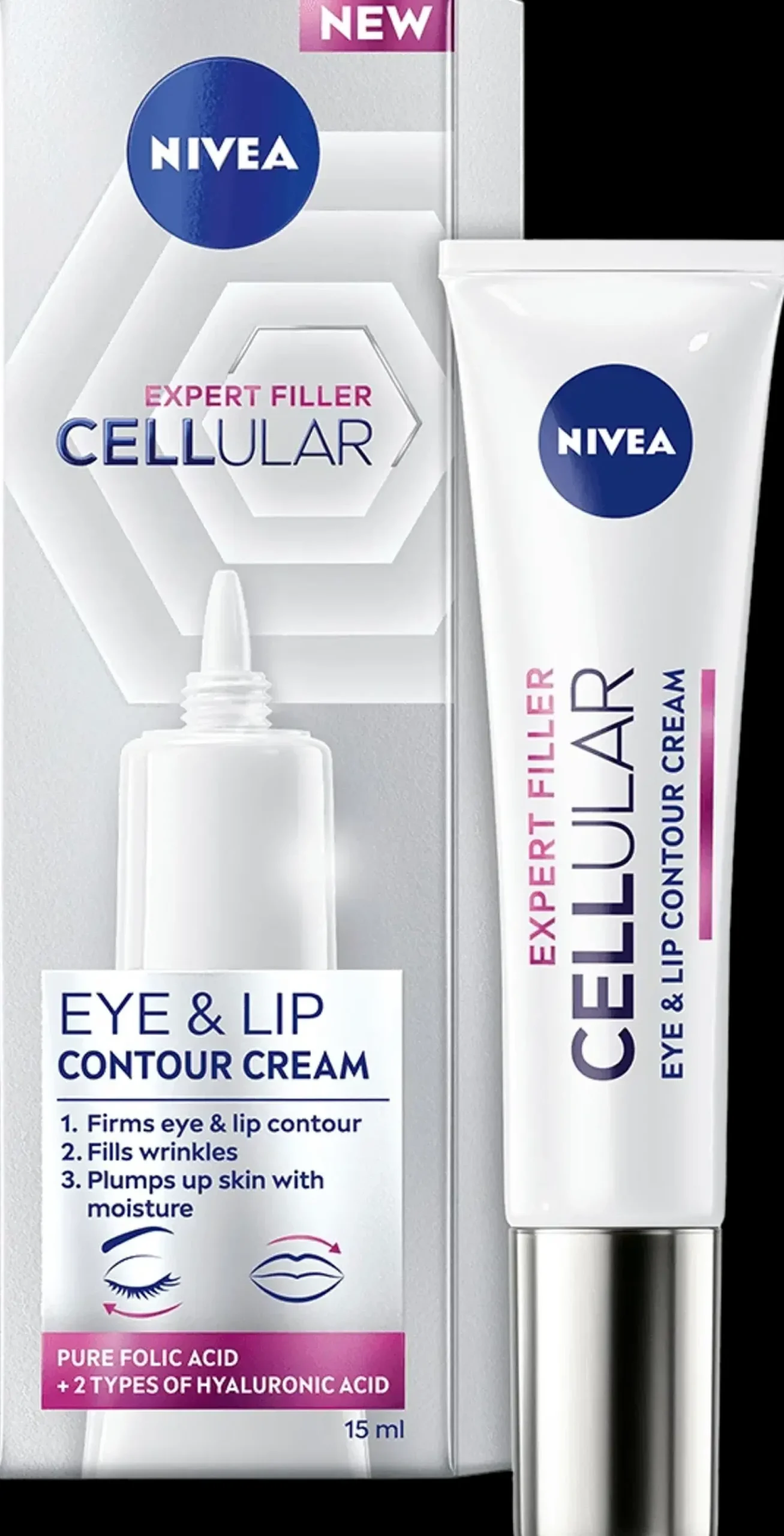NIVEA Ihonhoidon Tehoaineet|Kasvojenhoito<15ml Cellular Expert Filler Eye & Lip Contour Cream -silmänympärysvoide