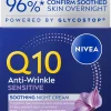 NIVEA Kasvojenhoito<50ml Q10 Anti-Wrinkle Sensitive Soothing Night Cream -yövoide
