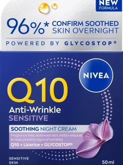 NIVEA Kasvojenhoito<50ml Q10 Anti-Wrinkle Sensitive Soothing Night Cream -yövoide