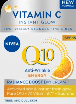 NIVEA Kasvojenhoito<50ml Q10 Energy Radiance Boost Day Cream SK15 -päivävoide