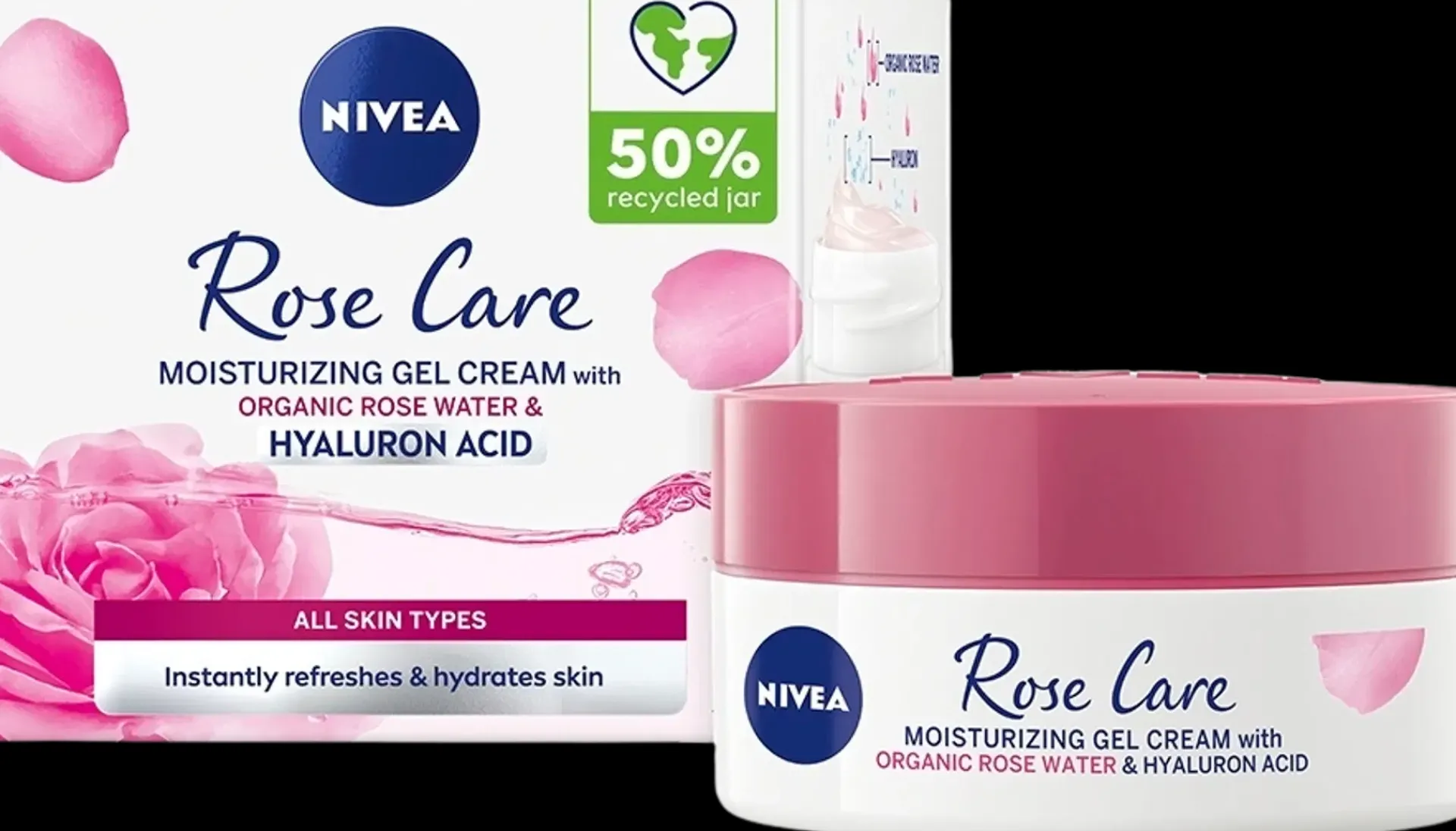 NIVEA Kasvojenhoito<50ml Rose Care Moisturizing Gel Cream -päivävoide