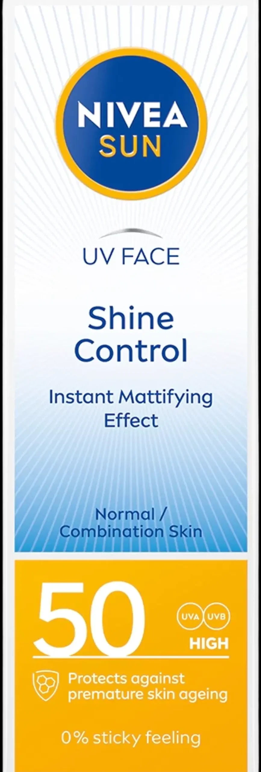 NIVEA Aurinkotuotteet<SUN 50ml UV Face Shine Control Cream SK50 -aurinkosuojavoide
