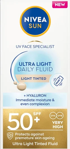 NIVEA Aurinkotuotteet<SUN 40ml UV Face Specialist Ultra Light Daily Fluid Light Tinted SK50+ - sävyttävä aurinkosuojavoide