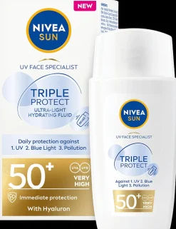 NIVEA Aurinkotuotteet<SUN 40ml UV Face Triple Protect Fluid SK50+ -aurinkovoide