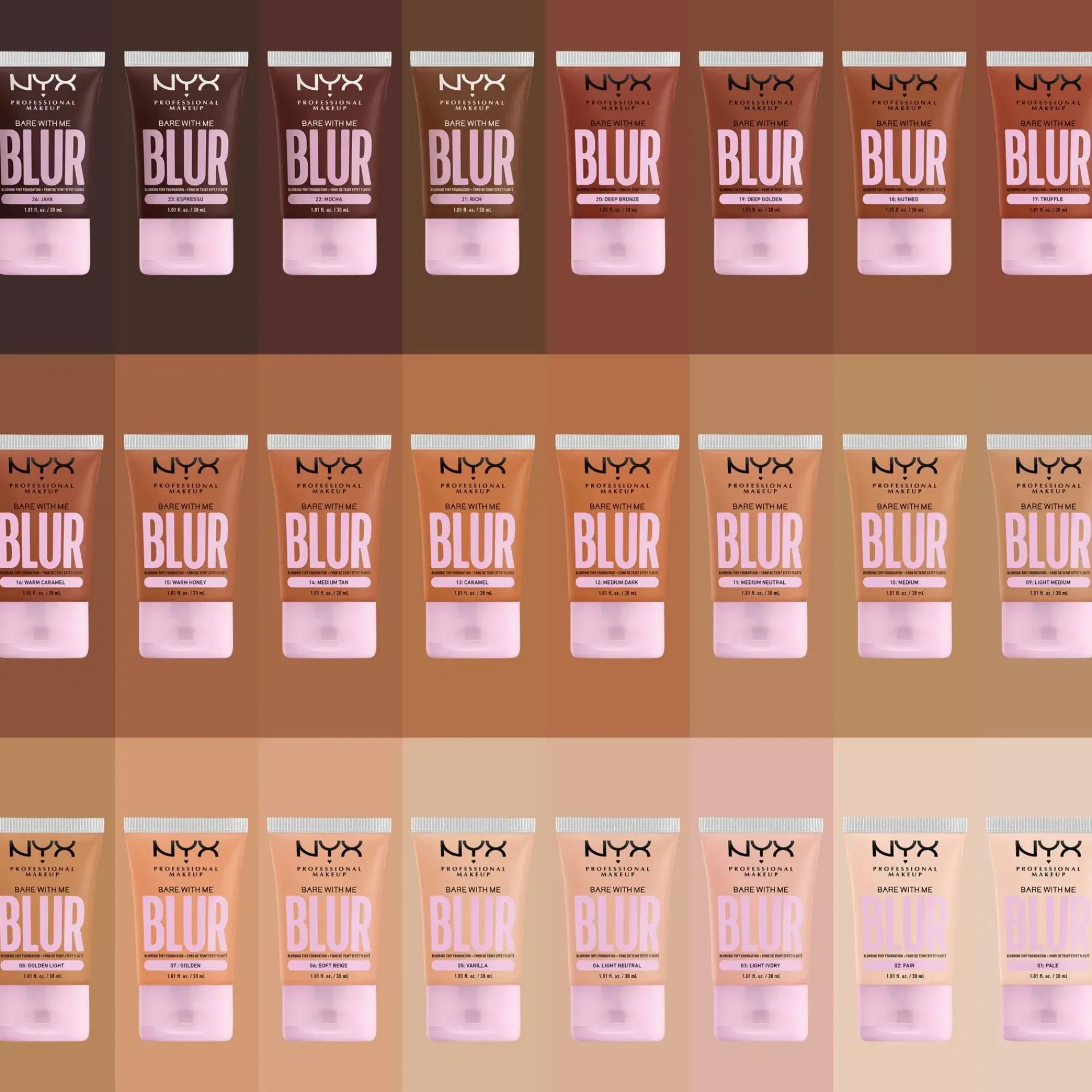 NYX Professional Makeup Kasvomeikit<Bare With Me Blur Tint Foundation meikkivoide 33 ml