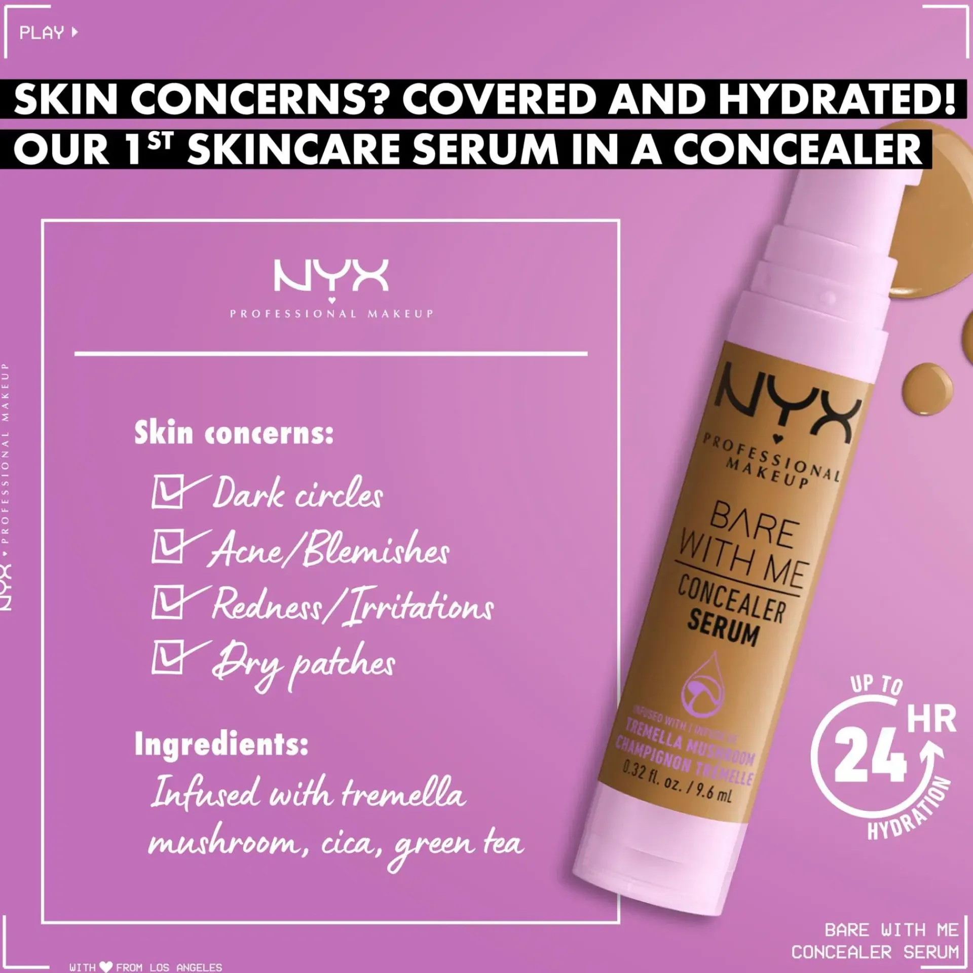 NYX Professional Makeup Kasvomeikit<Bare With Me Concealer Serum peitevoide 9,6 ml