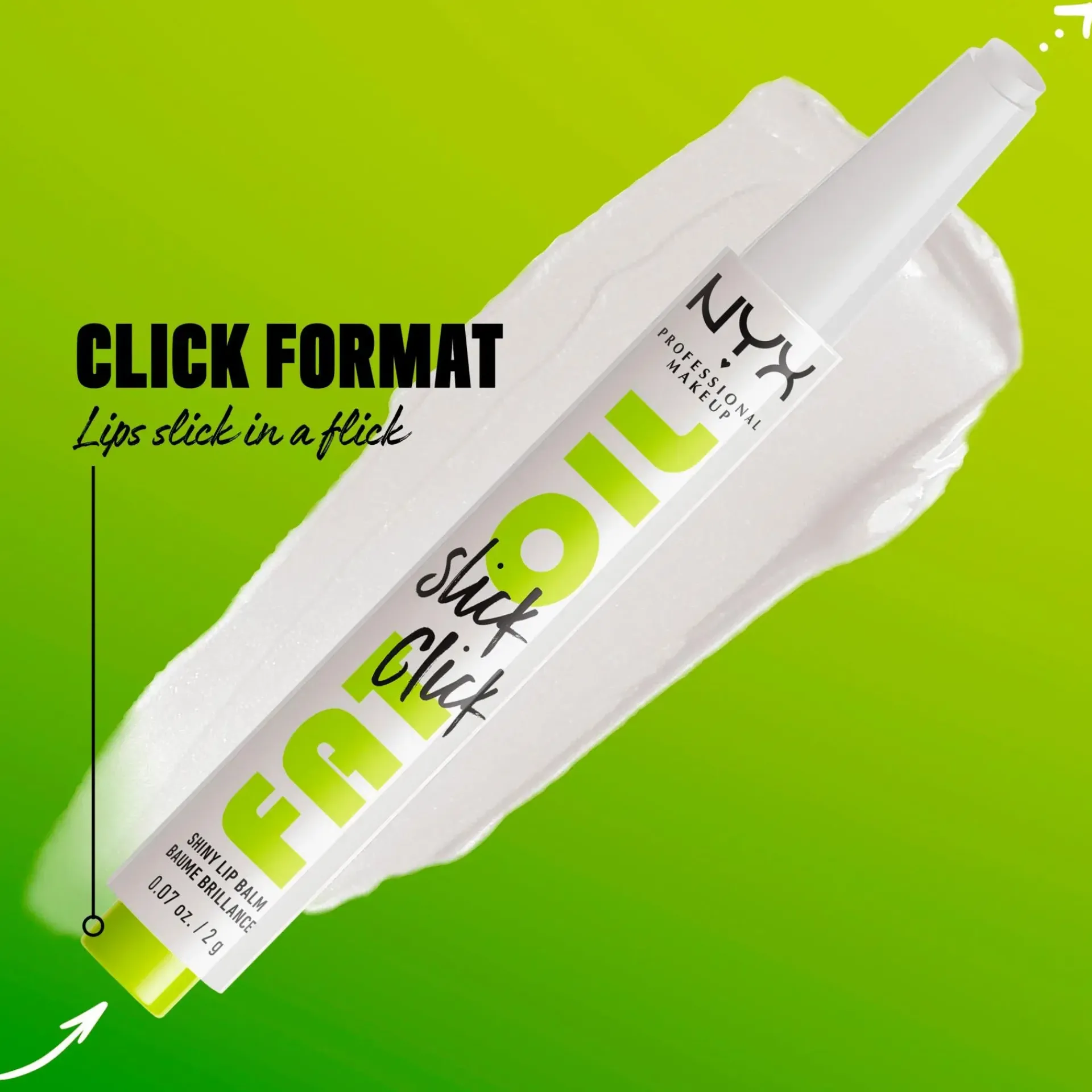 NYX Professional Makeup Huulimeikit<Fat Oil Slick Click Huulivoide 19 Caption This 2 g