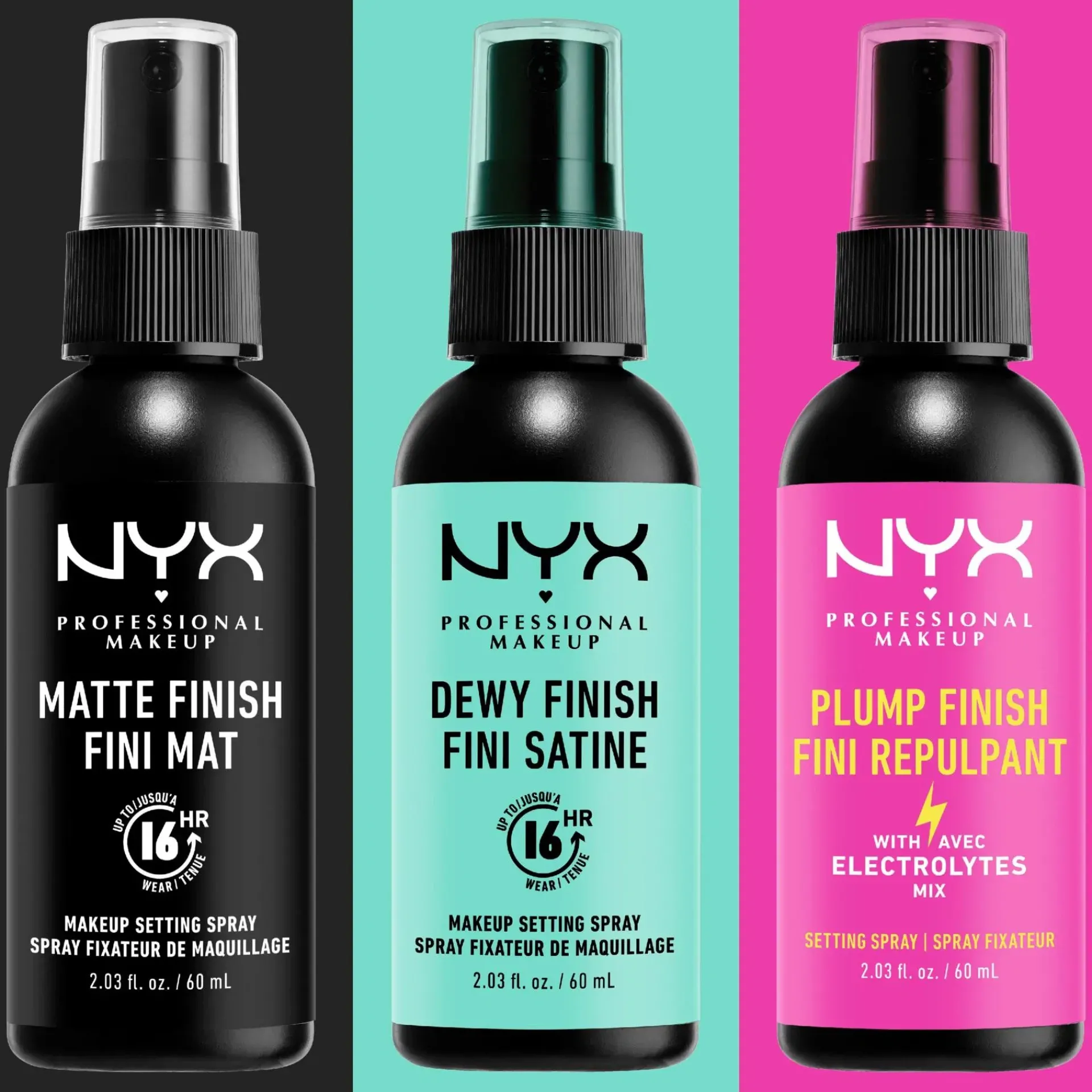 NYX Professional Makeup Kasvomeikit<Plump Finish Setting Spray meikinkiinnityssuihke 60 ml