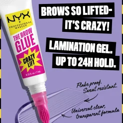 NYX Professional Makeup Silmämeikit<The Brow Glue Crazy Lift Pitkäkestoinen Kulmageeli 01 Transparent 7 ml