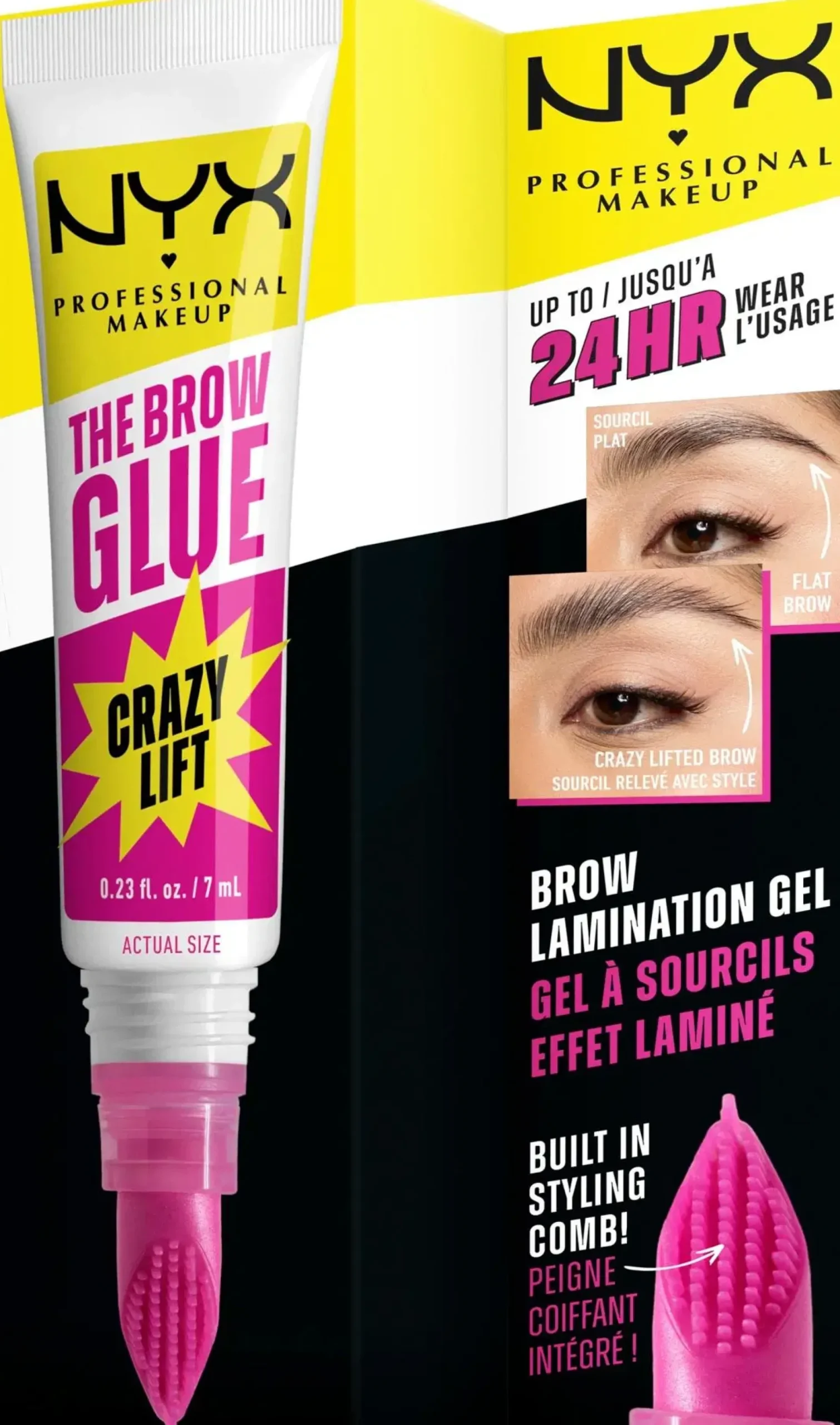 NYX Professional Makeup Silmämeikit<The Brow Glue Crazy Lift Pitkäkestoinen Kulmageeli 01 Transparent 7 ml