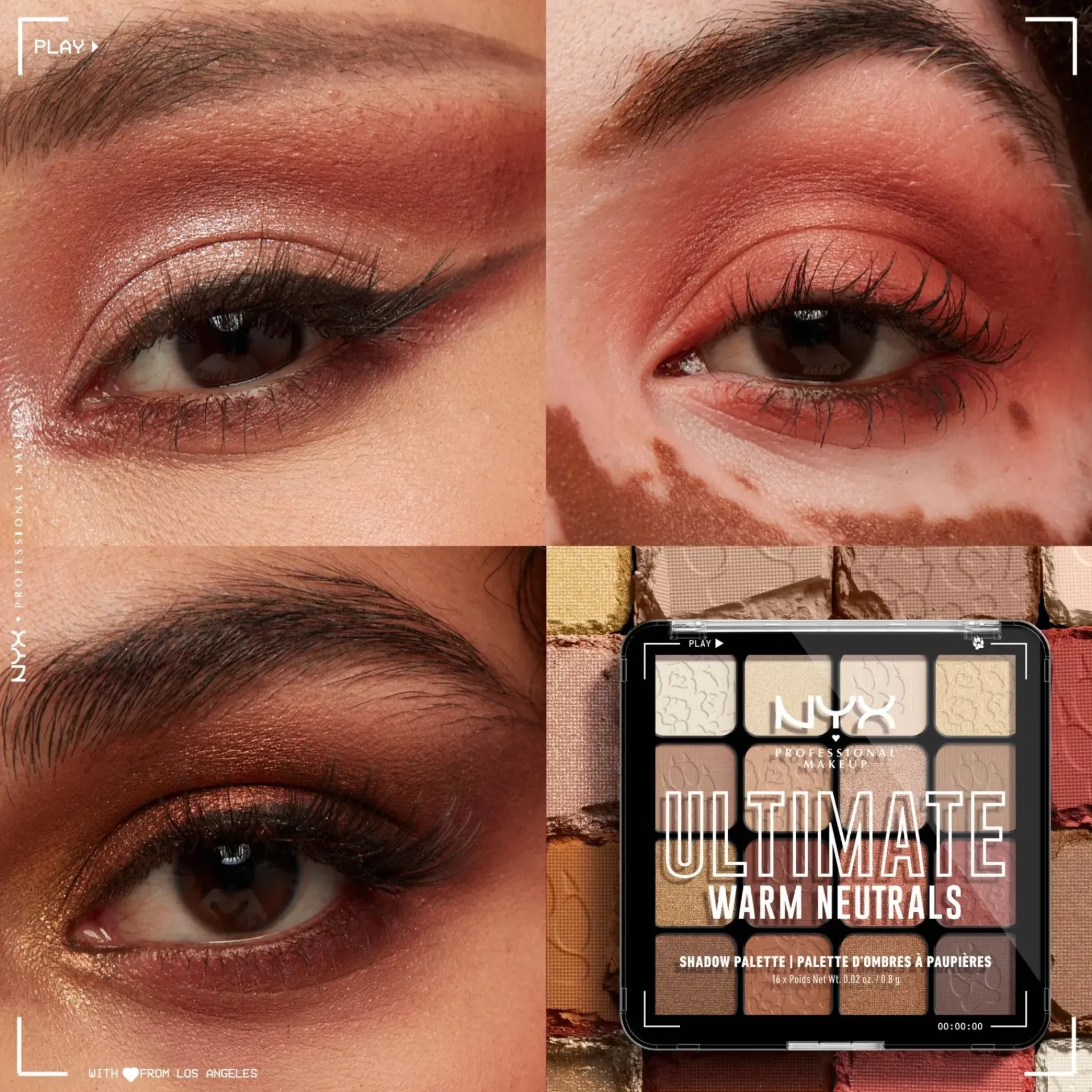 NYX Professional Makeup Silmämeikit<Ultimate Shadow Palette -luomiväripaletti 05W Warm Neutrals 13,28 g