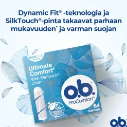 o.b. Kuukautiset Ja Intiimihygienia<ProComfort Normal 64 kpl
