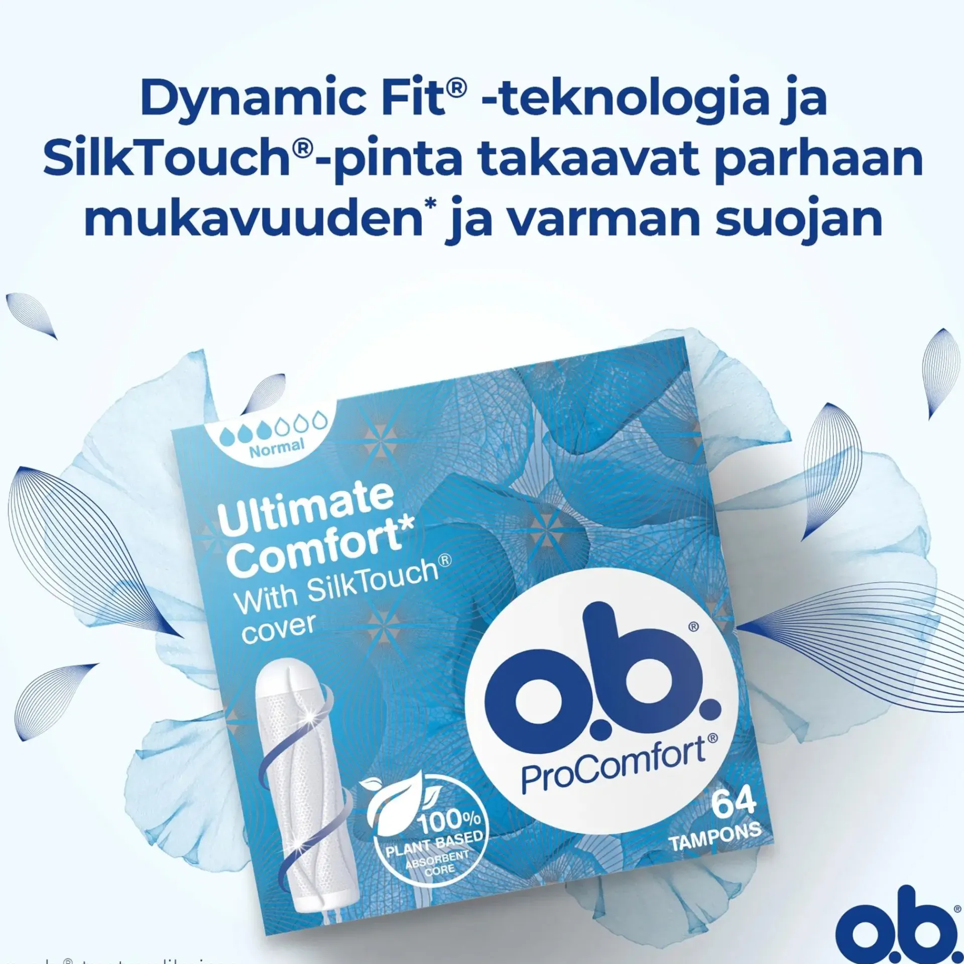 o.b. Kuukautiset Ja Intiimihygienia<ProComfort Normal 64 kpl
