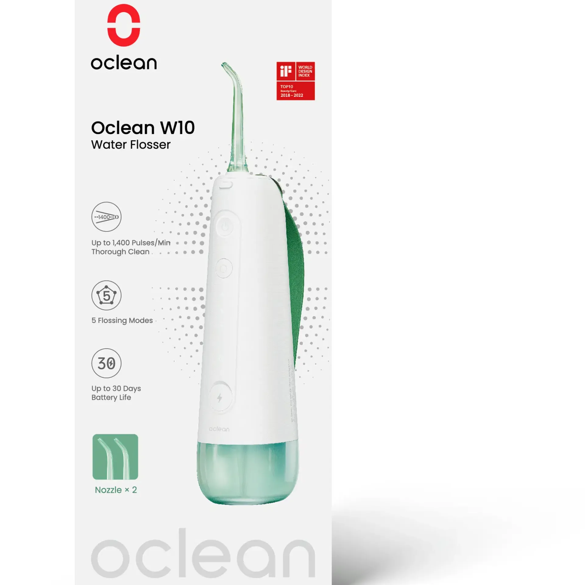 Oclean Suuhygienia<W10 -hammasvälisuihku, Vihreä
