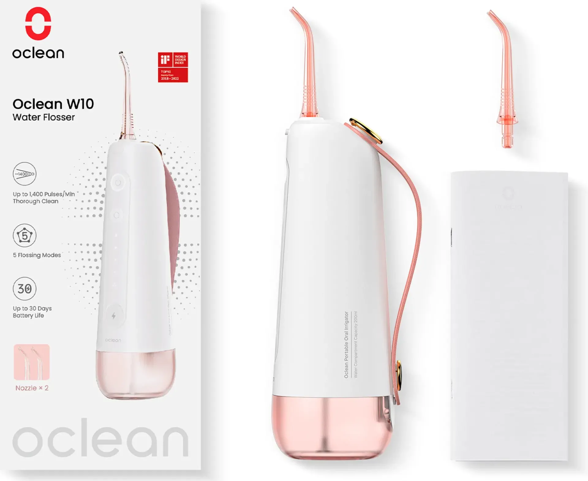 Oclean Suuhygienia|Suuhygienia<W10 -hammasvälisuihku, Pinkki