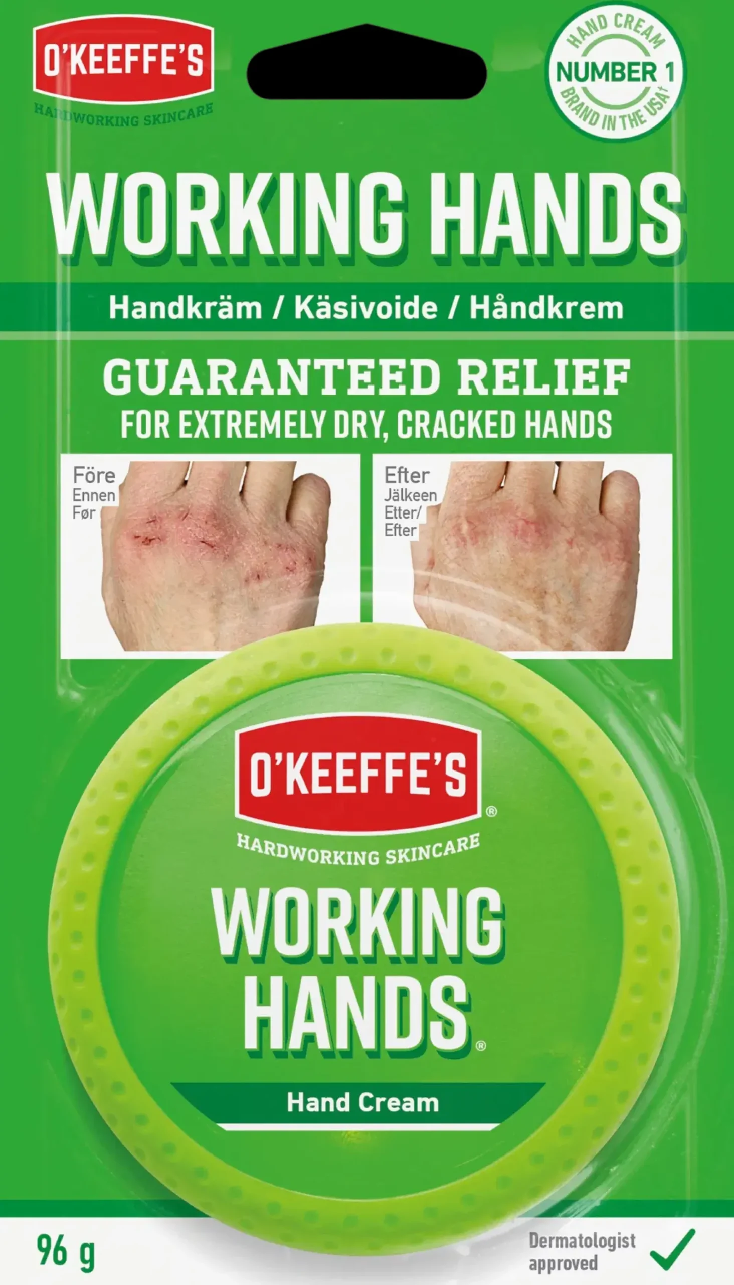 O'Keeffe's Käsienhoito<96g Käsivoide Purkki