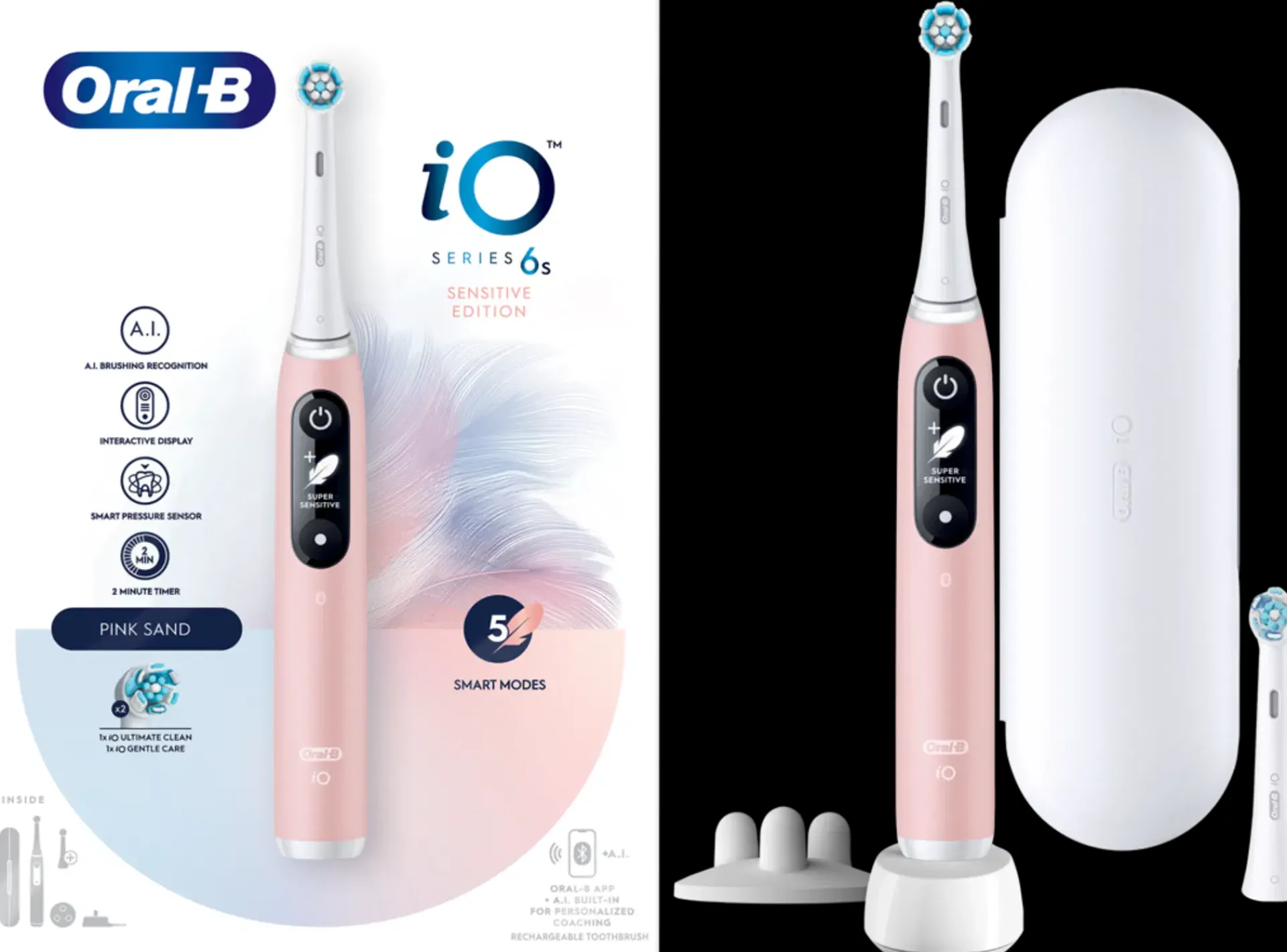 Oral-B Suuhygienia|Suuhygienia<Sähköhammasharja iO6 Pinkki + matkakotelo