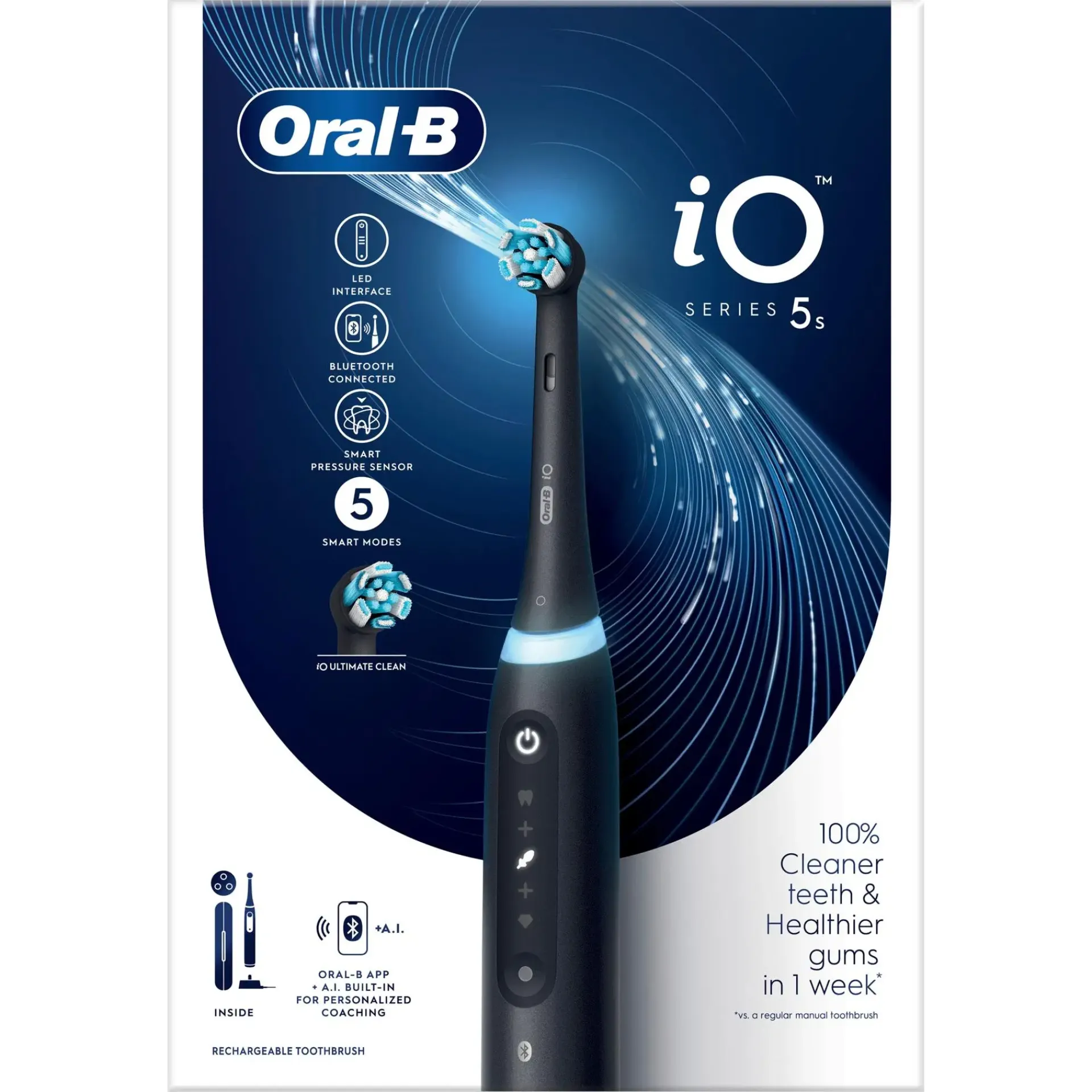Oral-B Suuhygienia|Suuhygienia<Sähköhammasharja iO 5S Black Braun-tekniikalla