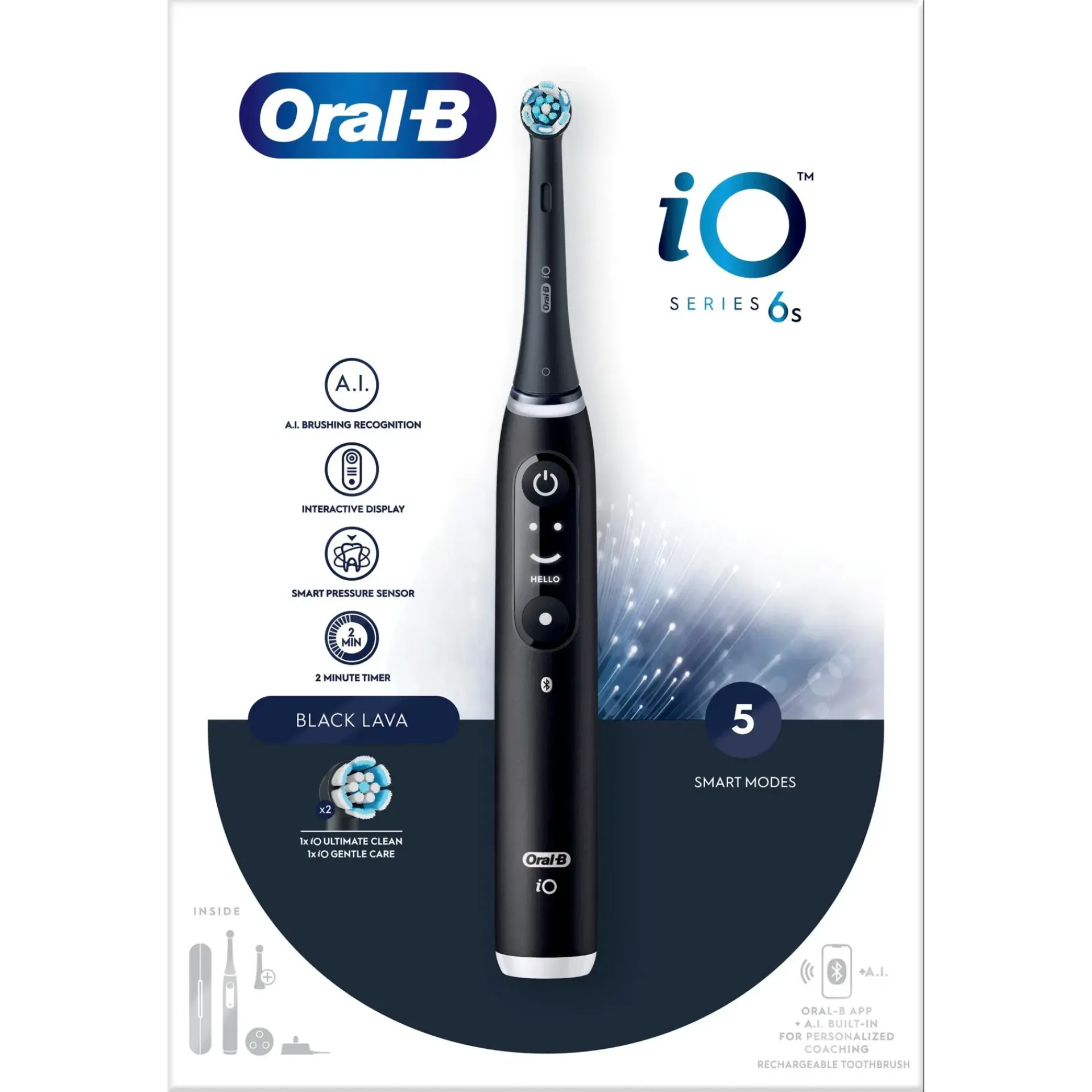 Oral-B Suuhygienia|Suuhygienia<Sähköhammasharja iO 6S Black Braun-tekniikalla