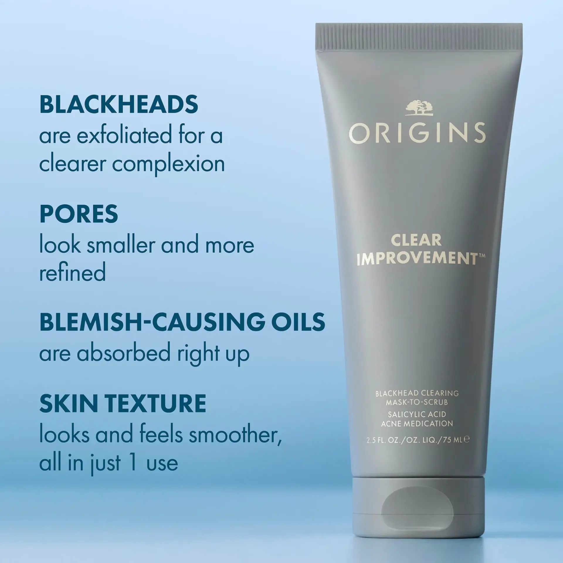 Origins Kasvojenhoito<Clear Improvement Blackhead Clearing Mask-To-Scrub kuorintanaamio 75 ml