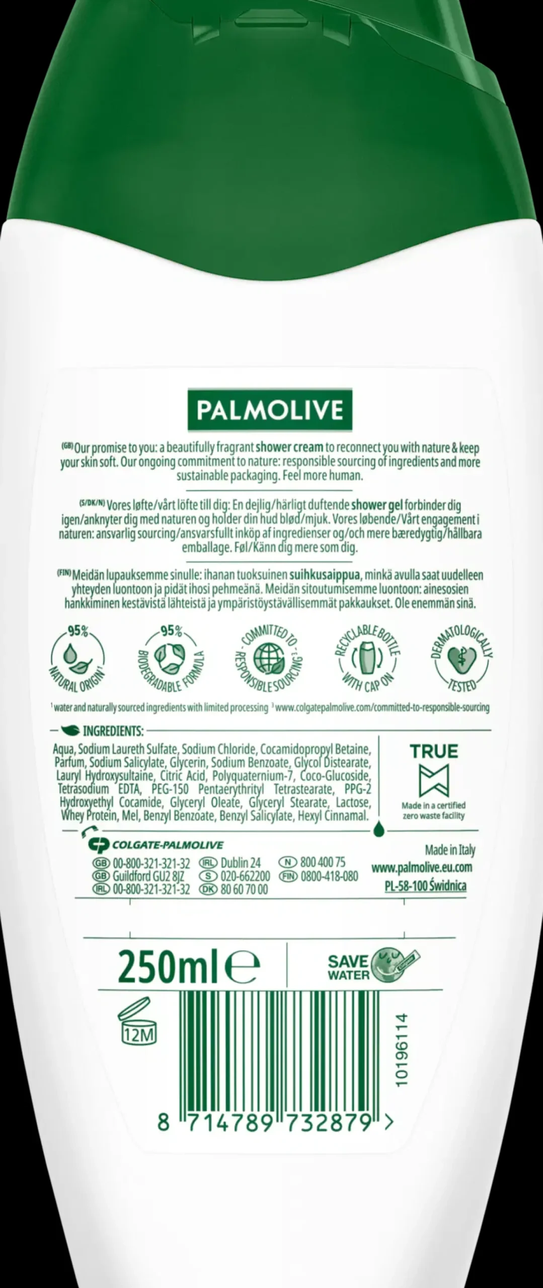 Palmolive Vartalonhoito<Naturals Milk & Honey suihkusaippua 250 ml