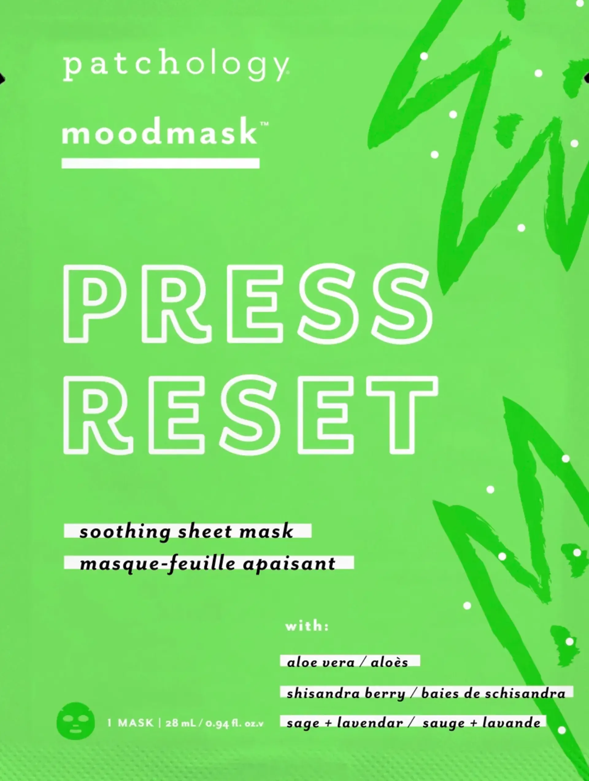 Patchology Kasvojenhoito<MoodMask Press Reset kangasnaamio 1 kpl
