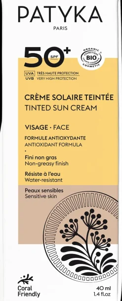 Patyka Ihonhoito|Aurinkotuotteet<Tinted Face Sun Cream SPF50+ -sävyttävä aurinkovoide kasvoille 40ml