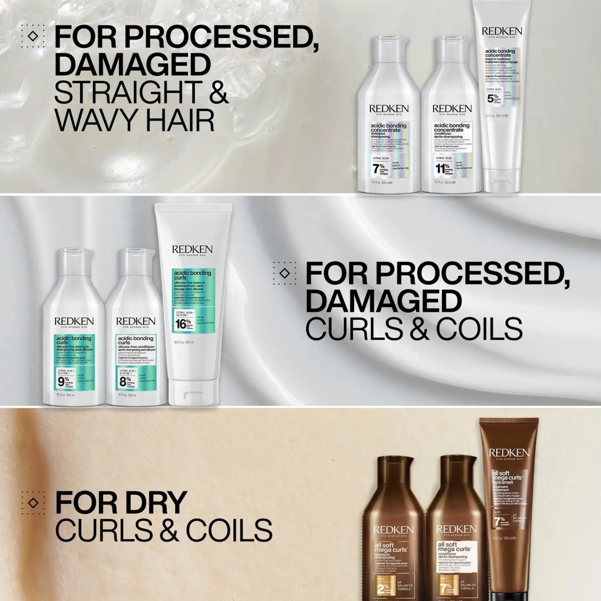 Redken Curly Girl -Tuotteet|Hiustenhoito<Acidic Bonding Curls Conditioner hoitoaine 300 ml