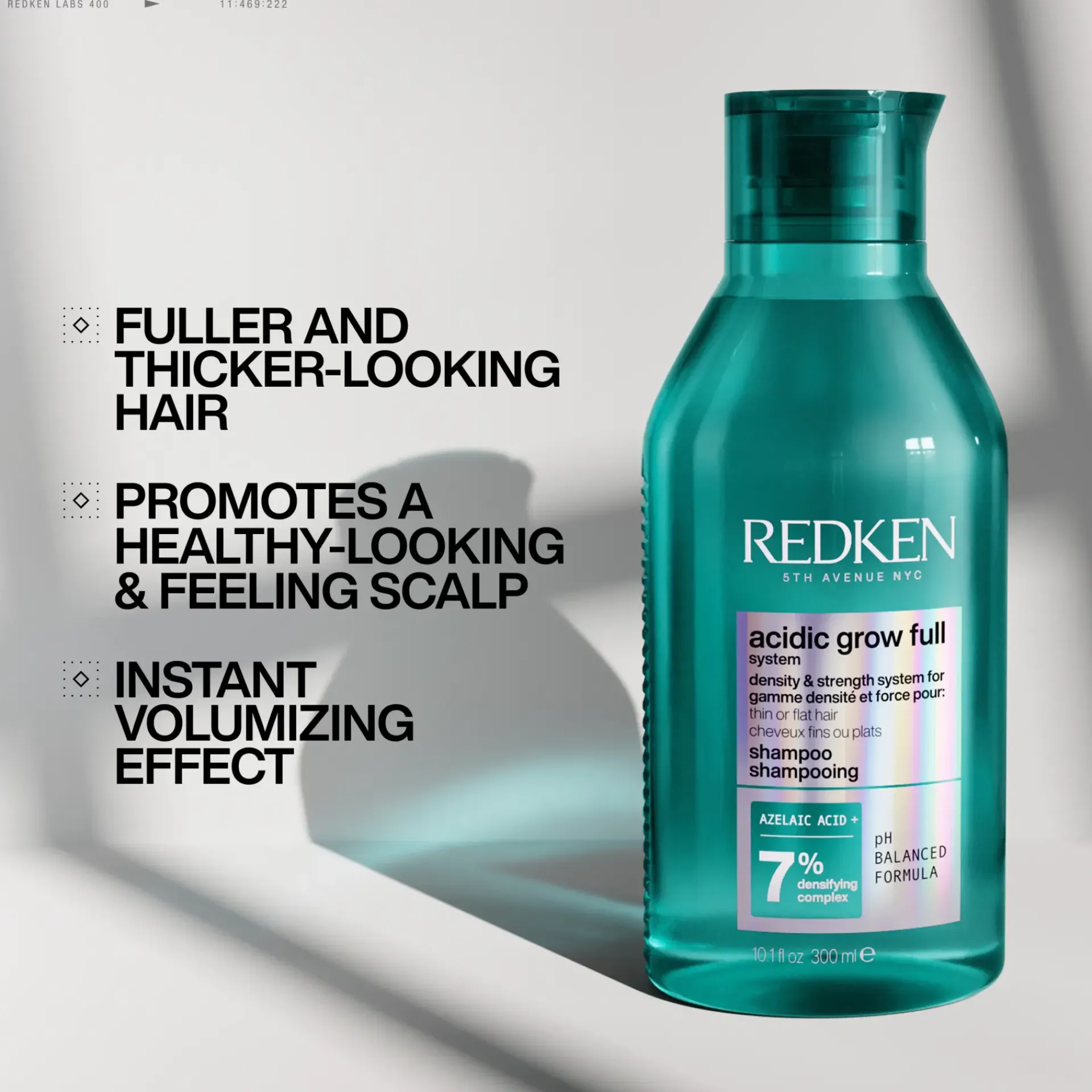 Redken Shampoot<Acidic Grow Full System tuuheuttava shampoo oheneville tai latteille hiuksille. Antaa täyteläisyyden tunnetta tyvelle.