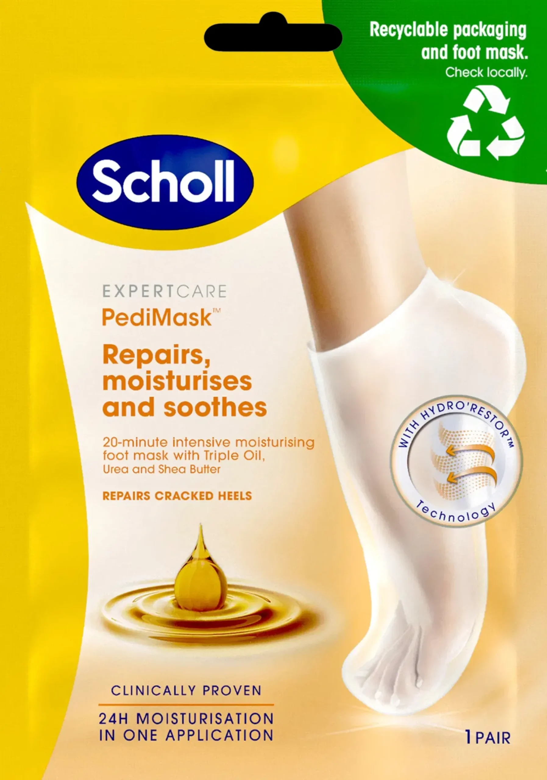 Scholl Jalkojenhoito<PediMask jalkanaamio 3xOil