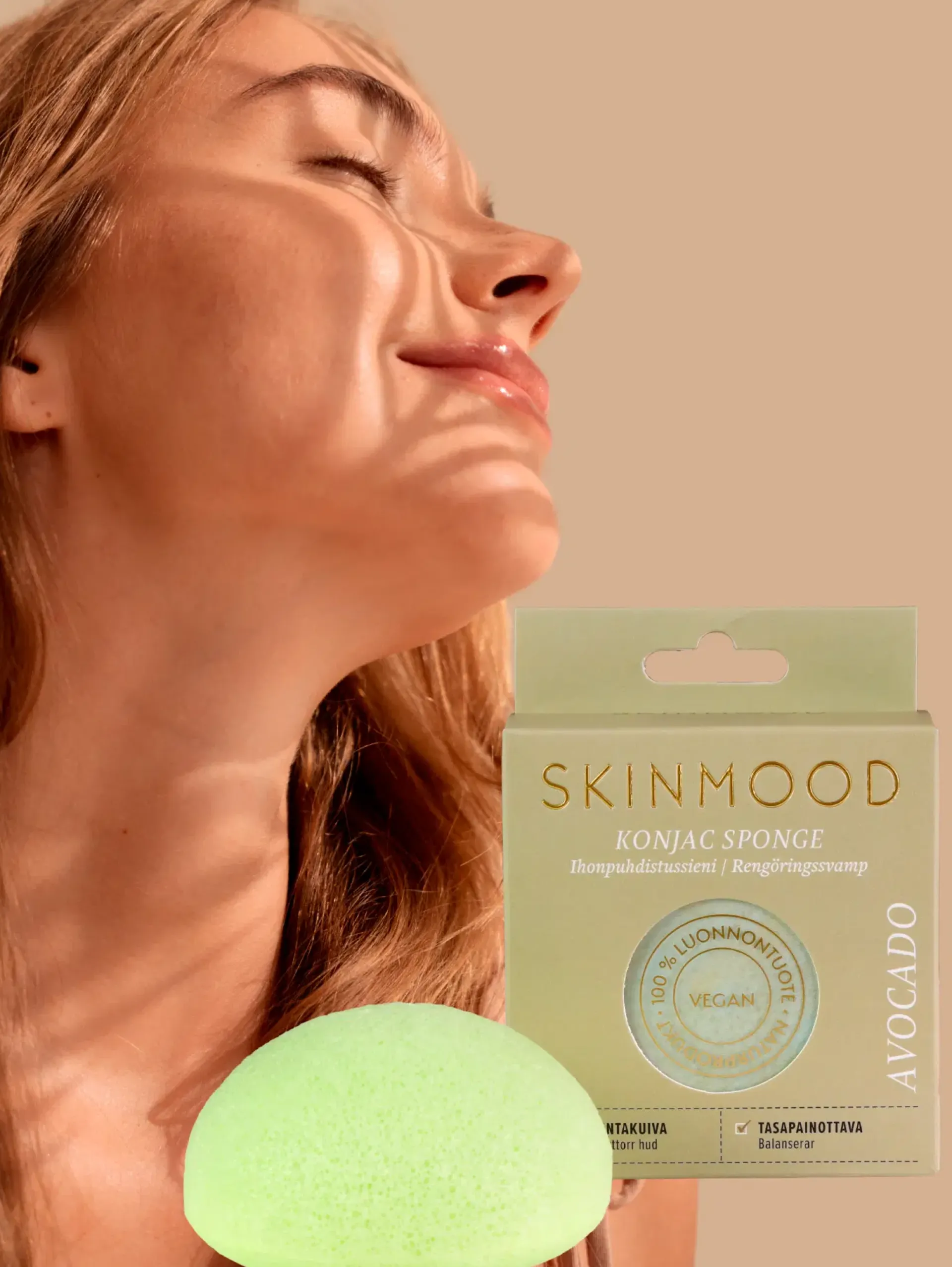 SkinMood Vartalonhoito<Avokado Konjac-ihonpuhdistussieni